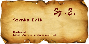 Szrnka Erik névjegykártya